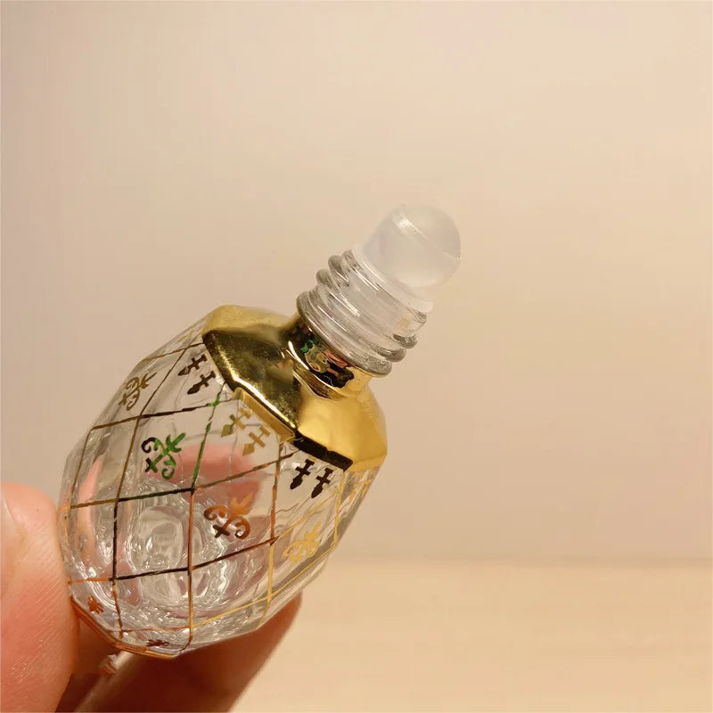 Povei Arab Style Vintage 8ml Golden Glass Roller Bottle for Essential Oils