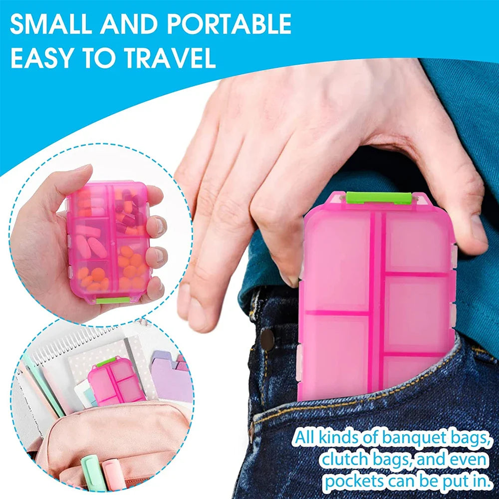 Povei Daily Pill Case Moisture-Proof Portable Organizer for Medicine & Vitamins