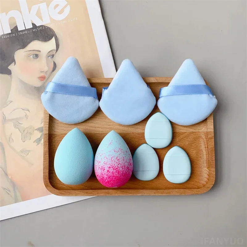 Povei Beauty Blender Set: 8 Pcs Egg-Shaped Makeup Sponges for Flawless Application