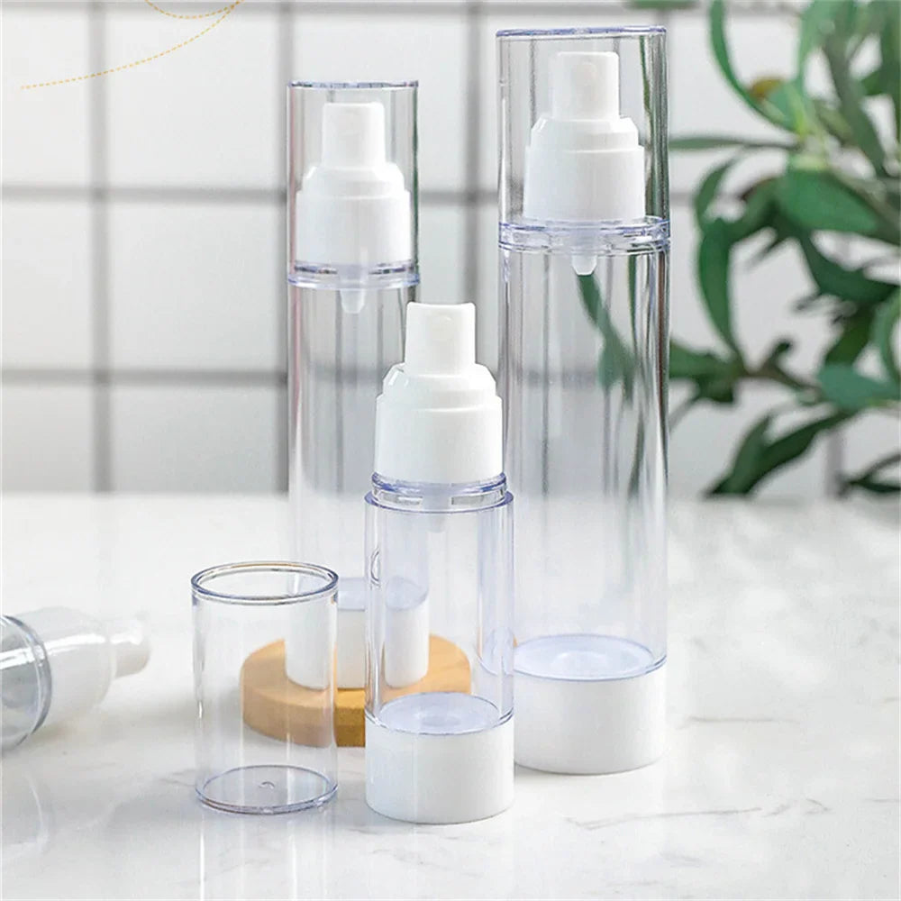 Povei Clear Airless Spray Lotion Bottle - Makeup Dispenser