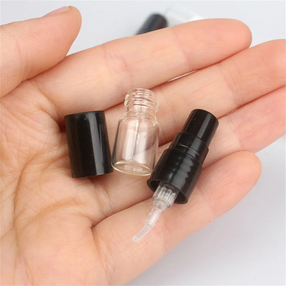 Povei 1ml Mini Glass Spray Perfume Bottles Travel Set