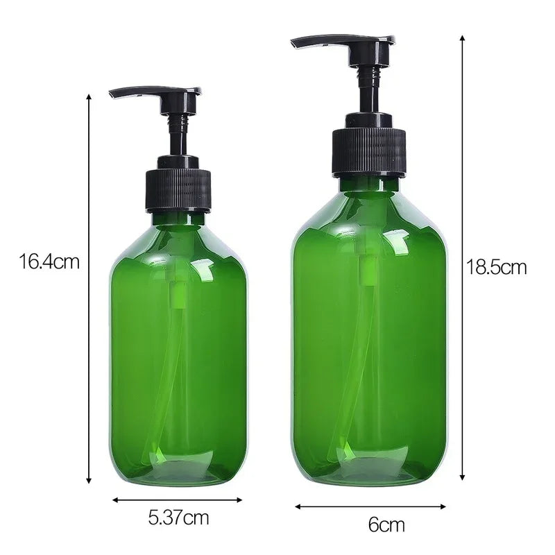 Povei Brown Green Shampoo Shower Gel Refillable Bottle Large Capacity Pure Dew Storage Tool