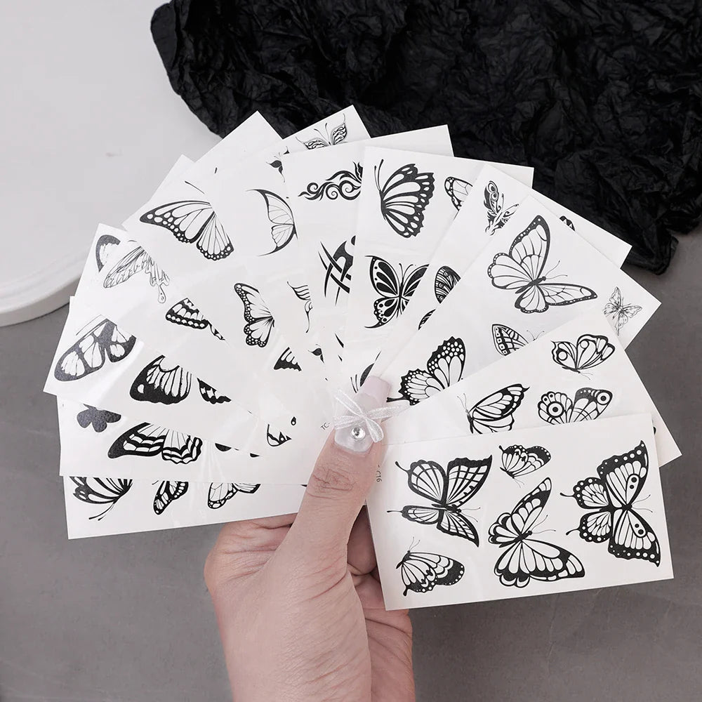 3D Butterfly Temporary Tattoo Sticker Set by Povei - Waterproof Body Art