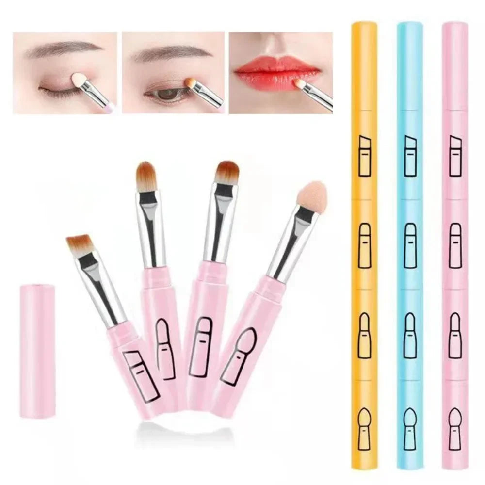 Povei 4-in-1 Retractable Makeup Brush Set