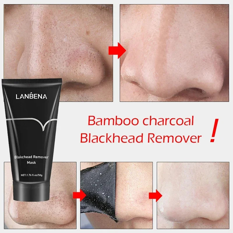 Povei Bamboo Charcoal Blackhead Remover Mask Anti Acne Spot Face Care