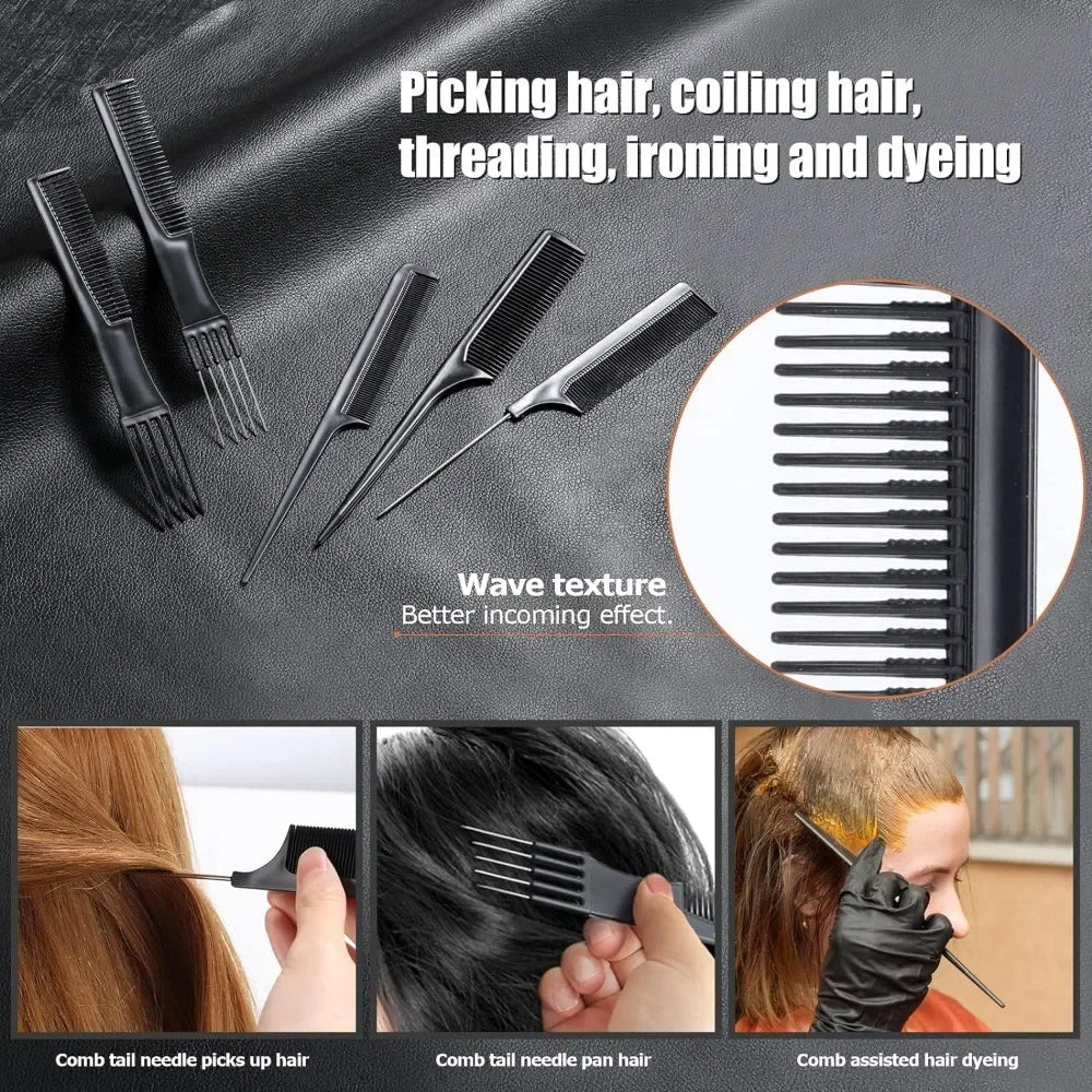 Povei Hair Styling Comb Set: Professional Barber Hair Cutting Combs and Salon Tools