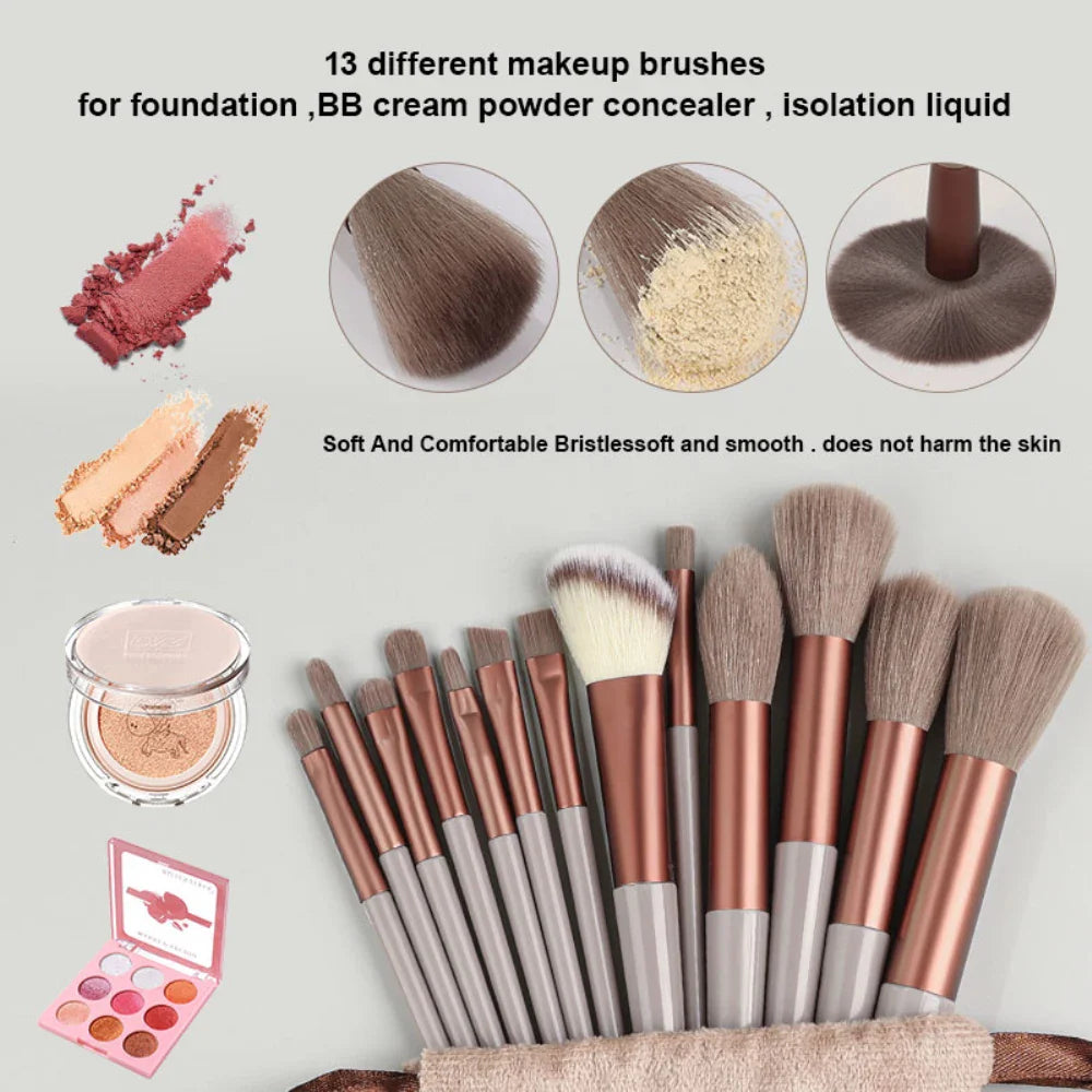 Povei 13Pcs Makeup Brushes Set for Flawless Beauty Looks