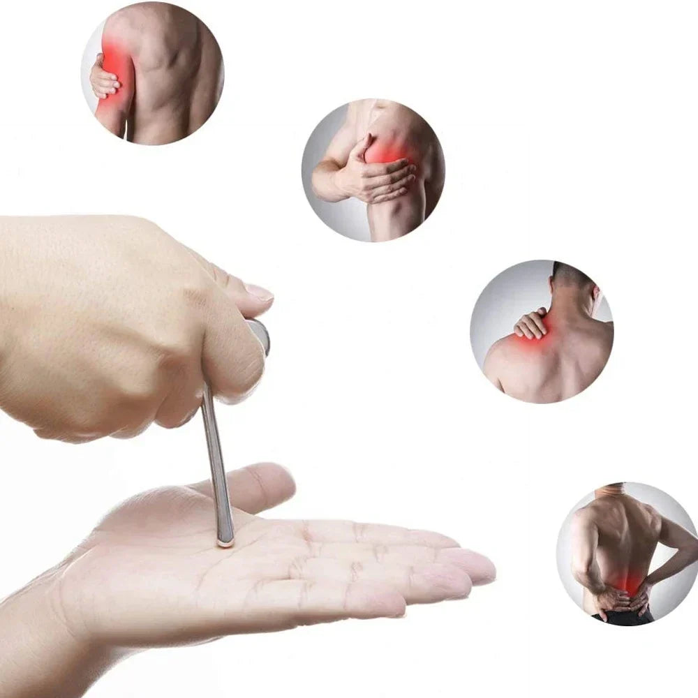 Povei Stainless Steel Trigger Point Massage Tool - Deep Tissue Acupressure Reflexology