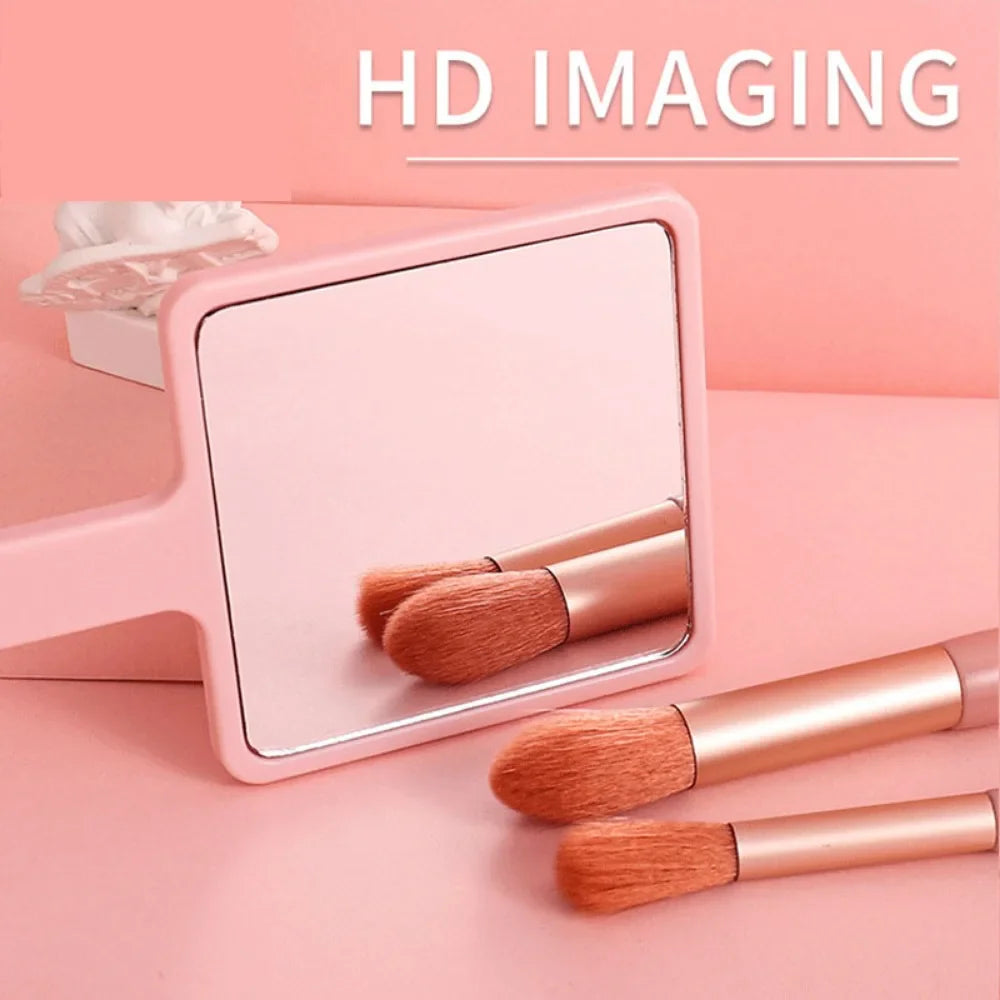 Povei Square Handheld Makeup Mirror Compact Cosmetic Beauty Tool