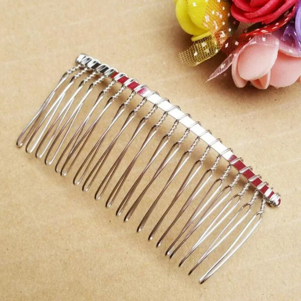 Povei 20 Teeth Metal Hair Comb Claw Hairpins for Wedding Jewelry Crafting