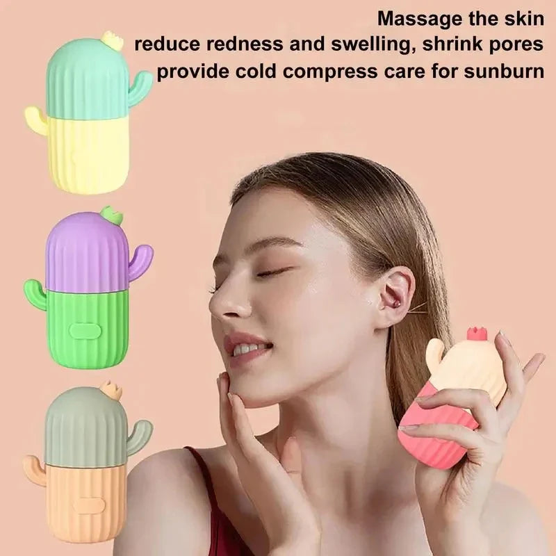 Povei Cactus Silicone Ice Ball Beauty Lifter Roller for Face Contouring Skin Care