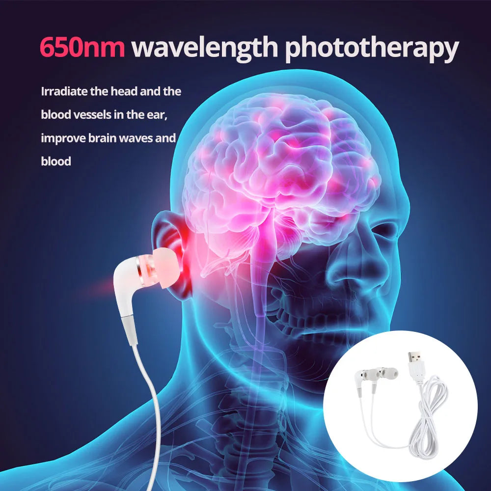 Povei 650nm Ear Canal Laser Physiotherapy for High Blood Pressure & Fat Inflammation