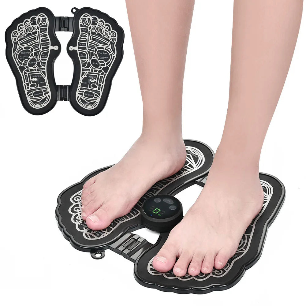 Povei Electric Foot Massager Muscle Stimulator TENS Pad Mat 6 modes 9 Levels