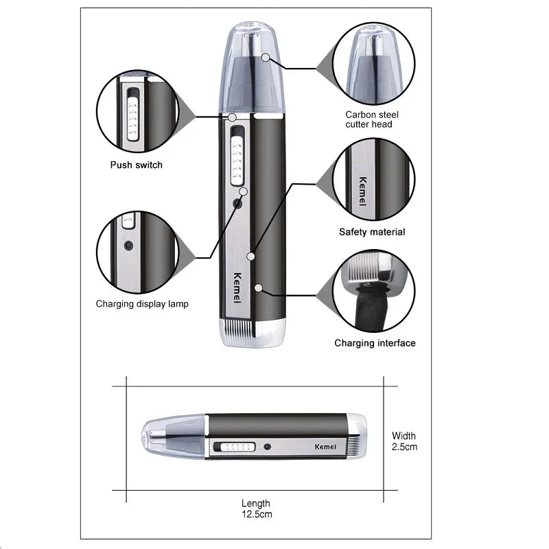 Povei Electric Nose Hair Trimmer 4 in 1 Multi-functional Facecare Hair Trimmer