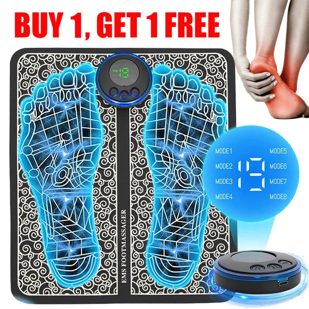 Povei EMS Micro Electric Foot Pad Massager for Acupoint Therapy and Sole Massage