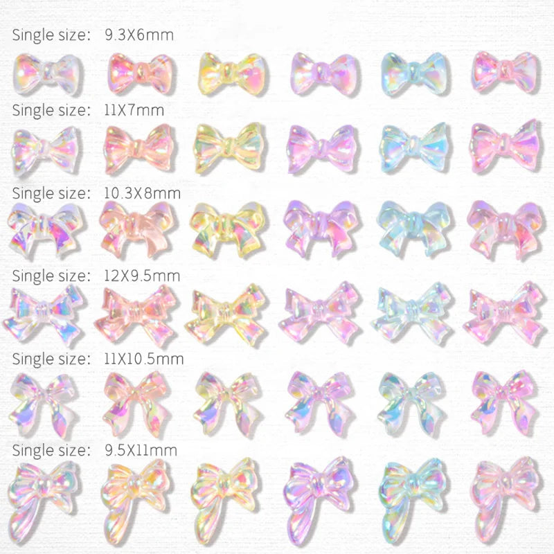 Povei Aurora Bow Knot Rhinestone Nails Art Charms