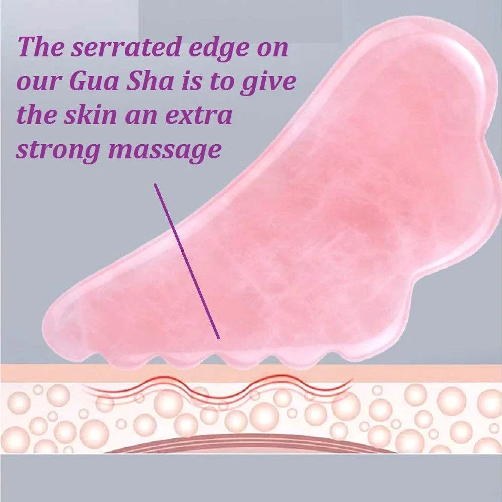 Povei Jade Gua Sha Tool for Face & Body Massage, Muscle Relaxing Acupuncture Therapy