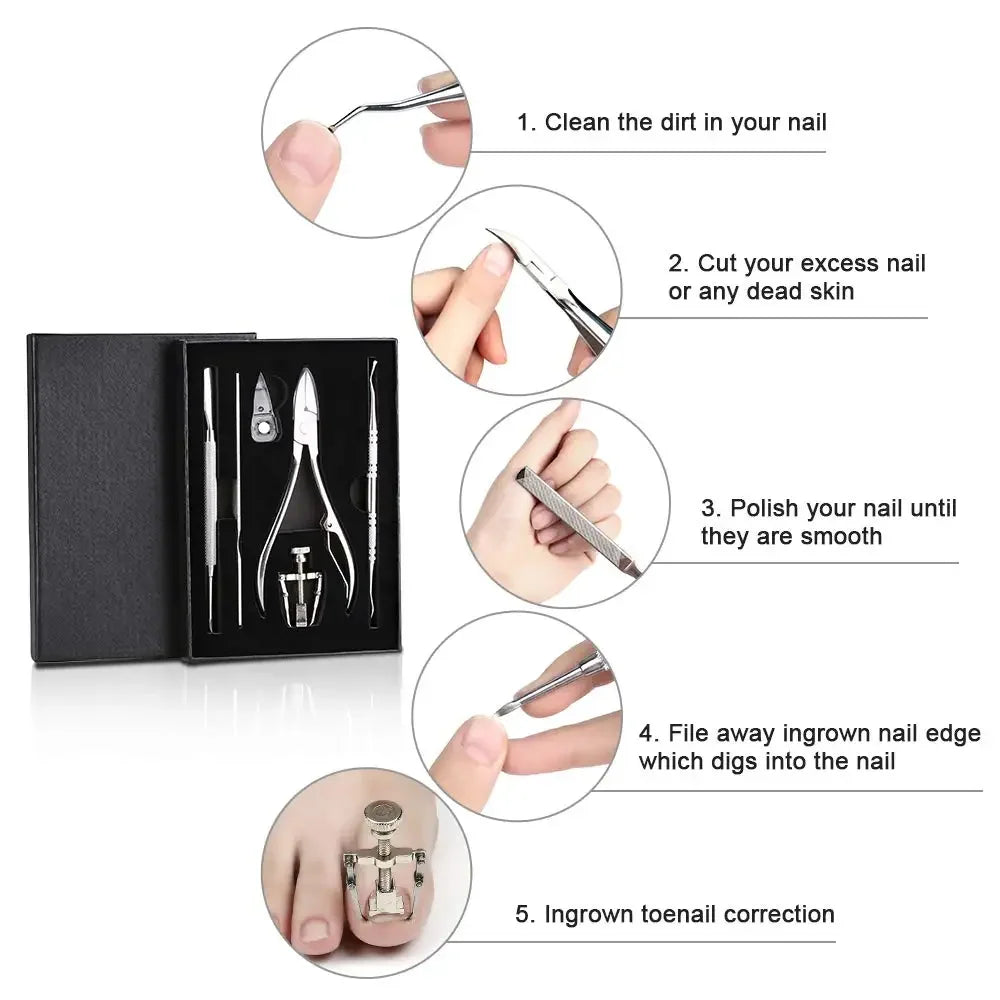 Povei Cuticle Remover Kit for Ingrown Nails Pedicure Manicure Fixer