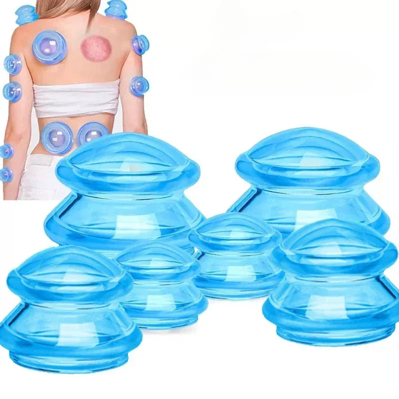 Povei Silicone Cupping Vacuum Suction Jars for Cellulite Reduction and Body/Face Massage