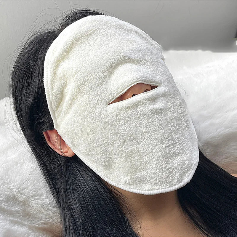 Povei Cotton Hot Compress Towel for Steamed Face Skin Care Mask