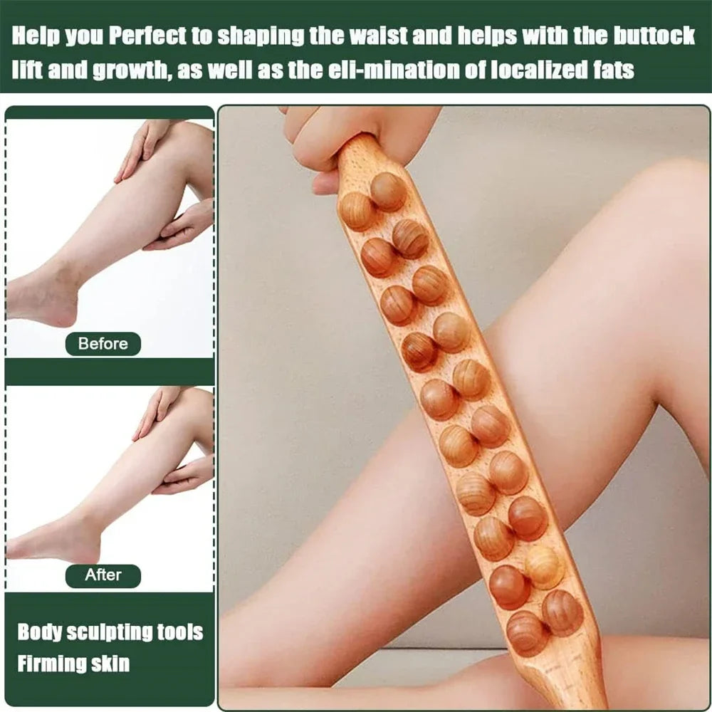 Povei Wood Therapy Massage Tool for Myofascial Release and Cellulite Reduction