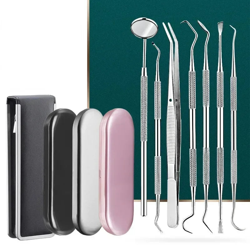 Povei Dental Care Kit: Mirror, Scaler, Pick, Spatula - Laboratory Equipment, Dentist Gift