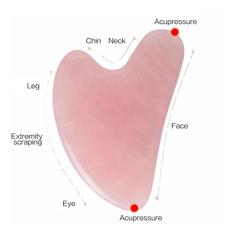 Povei Heart Jade Gua Sha Tool for Facial Scraping and Acupuncture Therapy