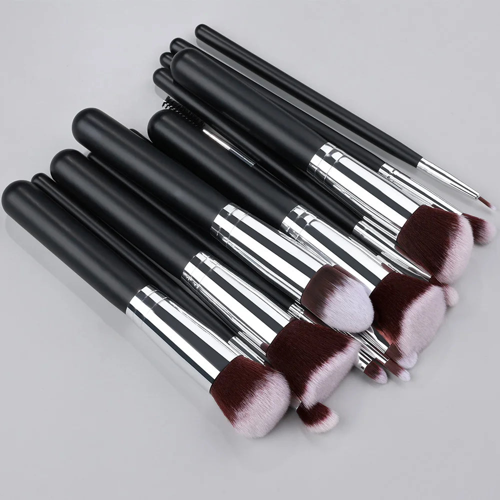 Povei 14/16pcs Makeup Brush Set for Face, Eyebrow, Blending - Professional Beauty Tools