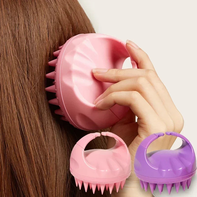 Povei Silicone Scalp Massage Brush Shampoo Comb for Hair Care