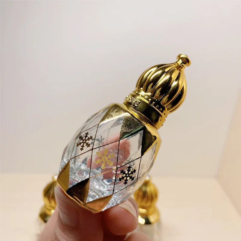 Povei Arab Style Vintage 8ml Golden Glass Roller Bottle for Essential Oils