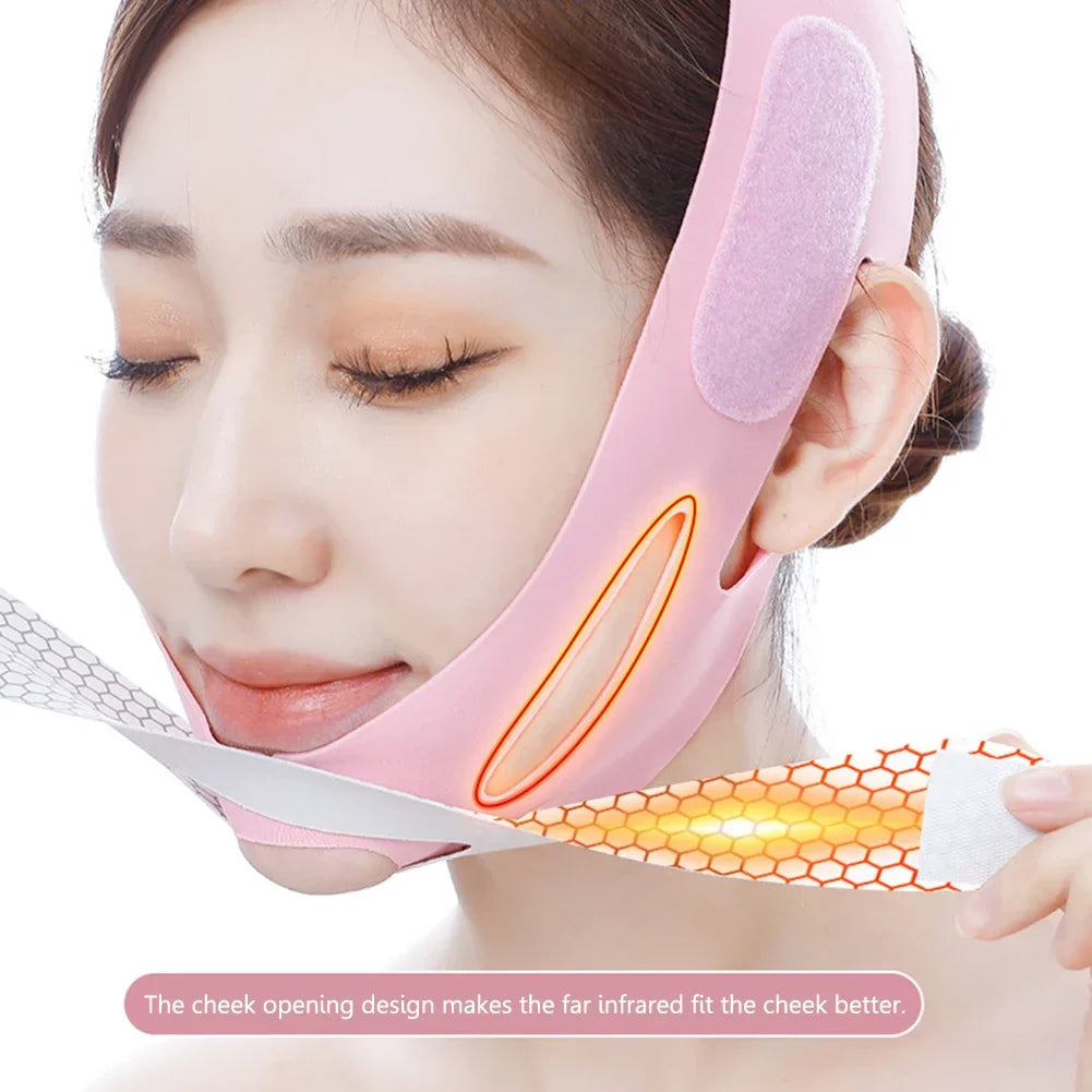 Povei V Line Face Slimming Bandage Facial Lift Up Belt Double Chin Reduction Beauty Face Shaper