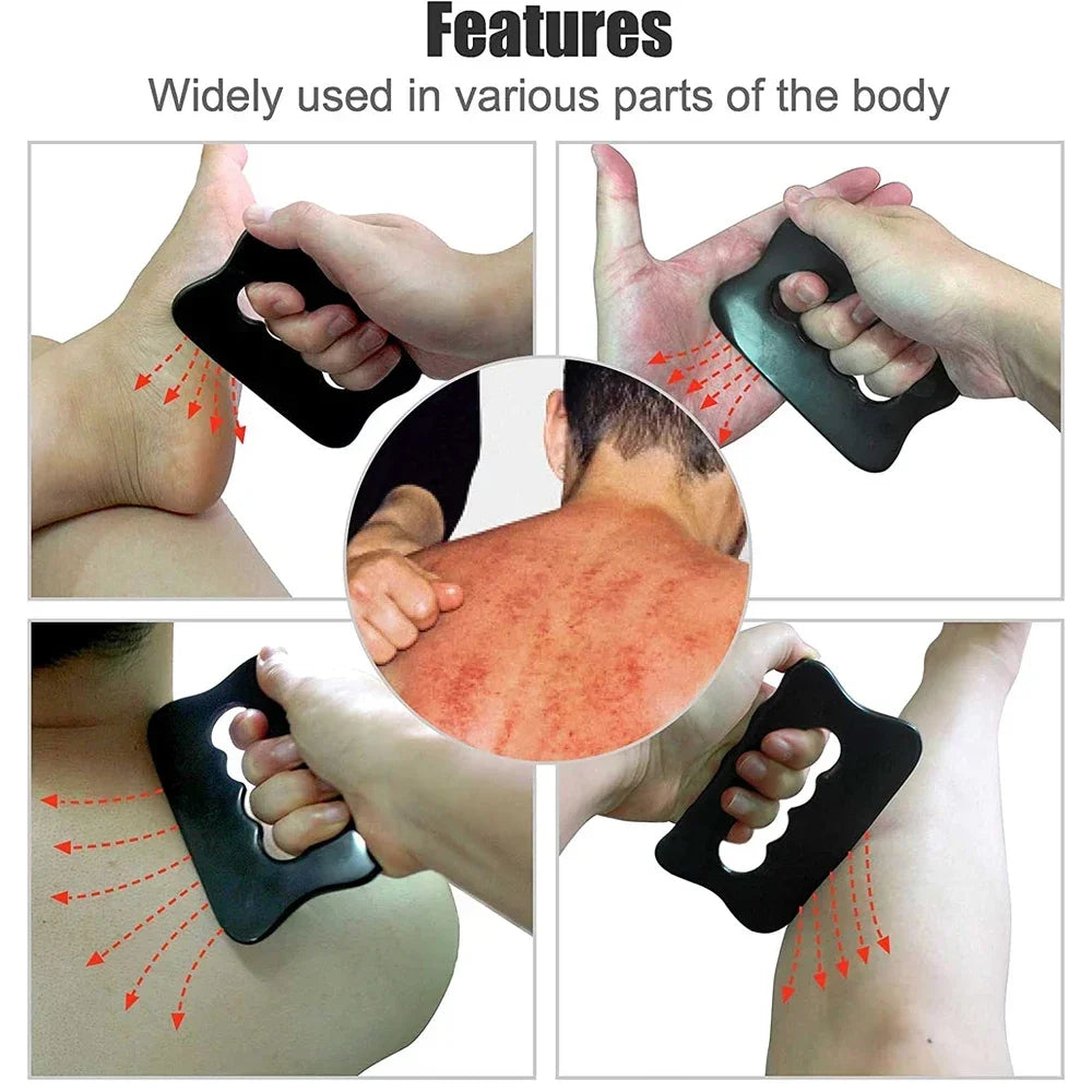 Povei Muscle Scraper: Bian Stone Gua Sha Massage Tool for Full Body Therapy