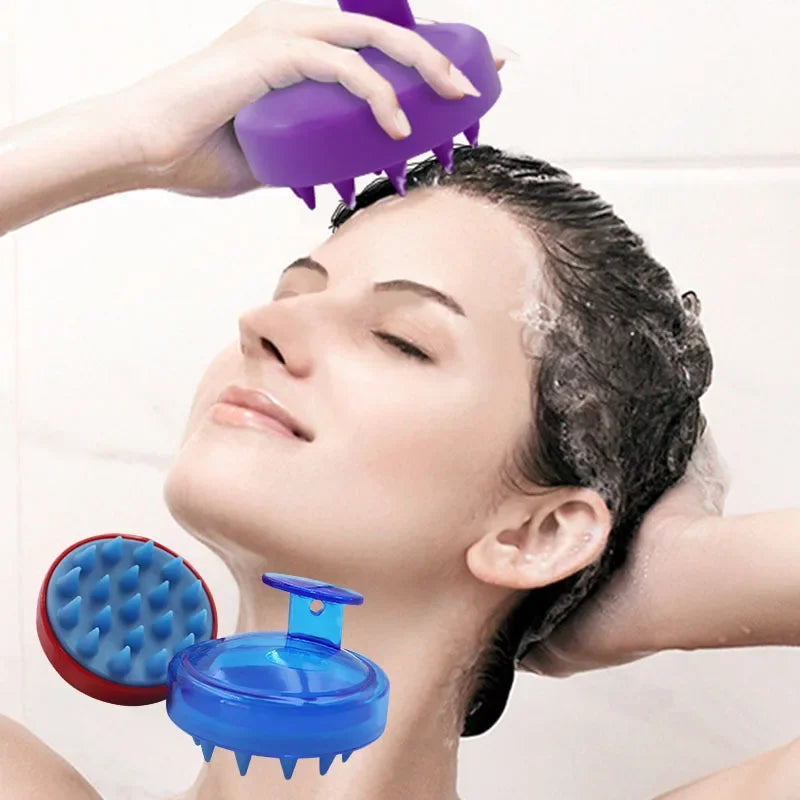 Povei Silicone Scalp Massage Comb for Hair Root Care & Anti-Dandruff Spa Brush