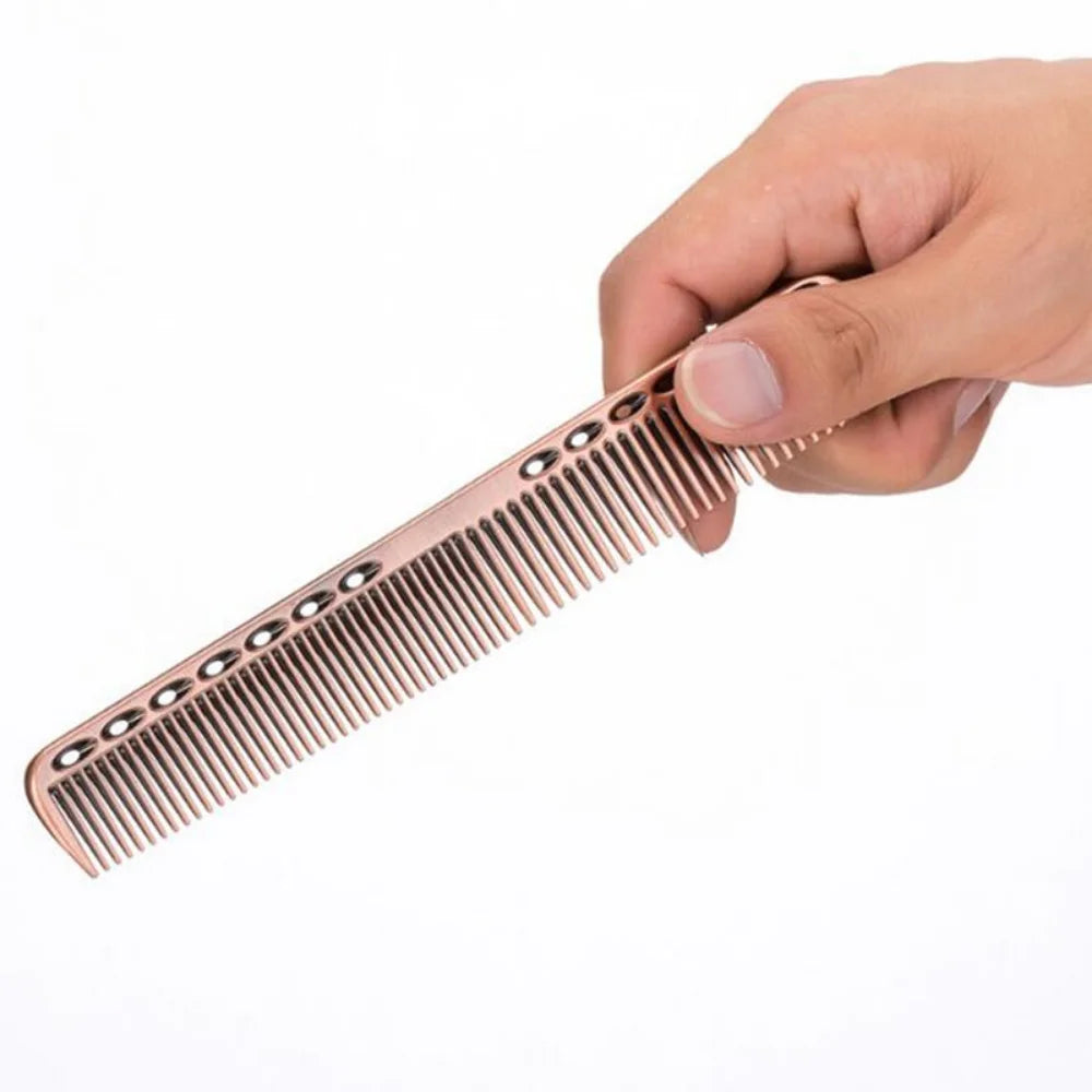 Povei Space Aluminum Hair Comb: Professional Barber Hairdressing Dye Cutting Brush