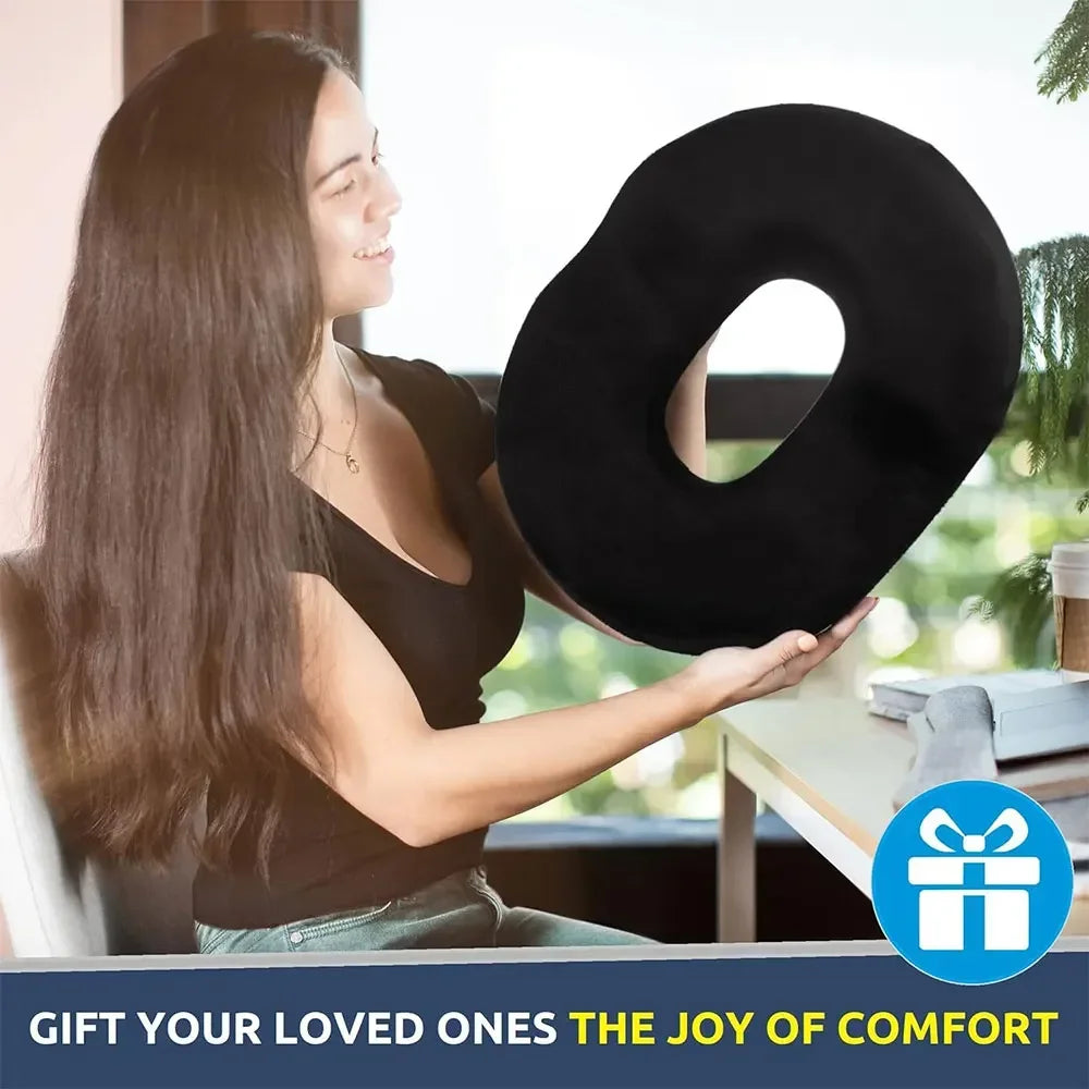 Povei Donut Seat Cushion for Tailbone Pain, Pregnancy, and Post-Surgery Sitting Relief