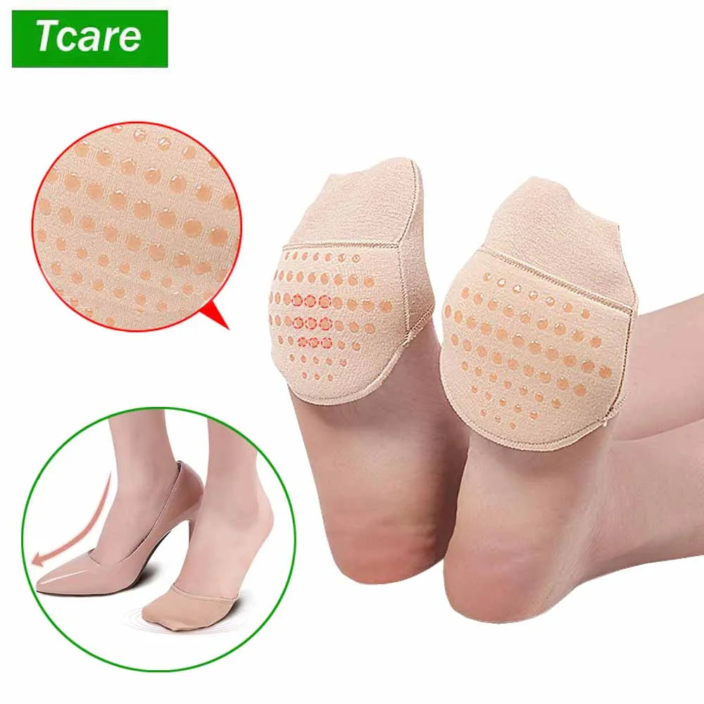 Povei Breathable Invisible Toe Covers for High Heels with Padding and Non-Skid Bottoms