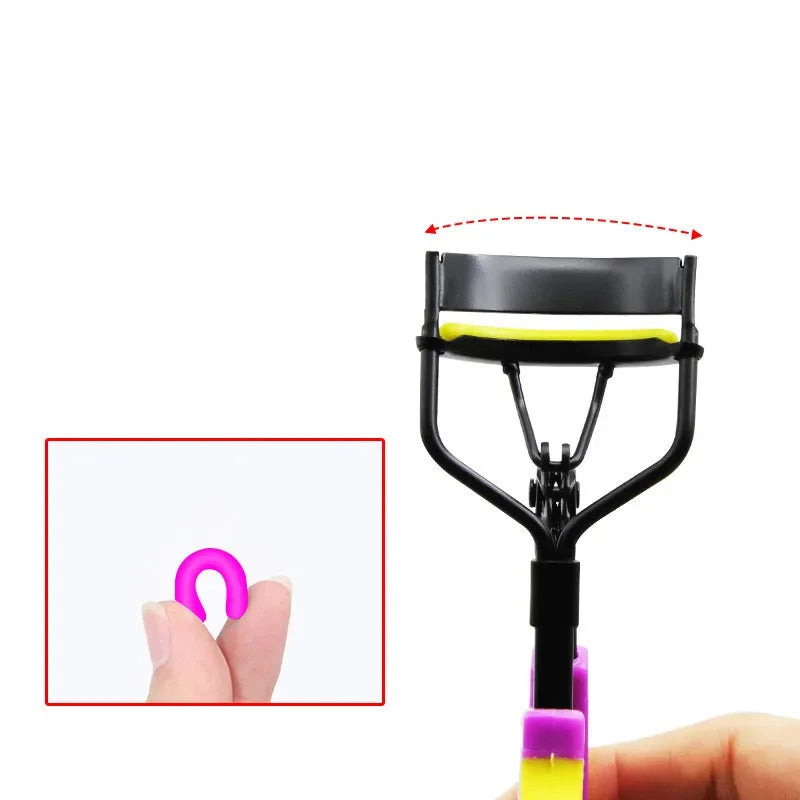 Povei Dual-Color Eyelash Curler: Women's Portable Makeup Tool