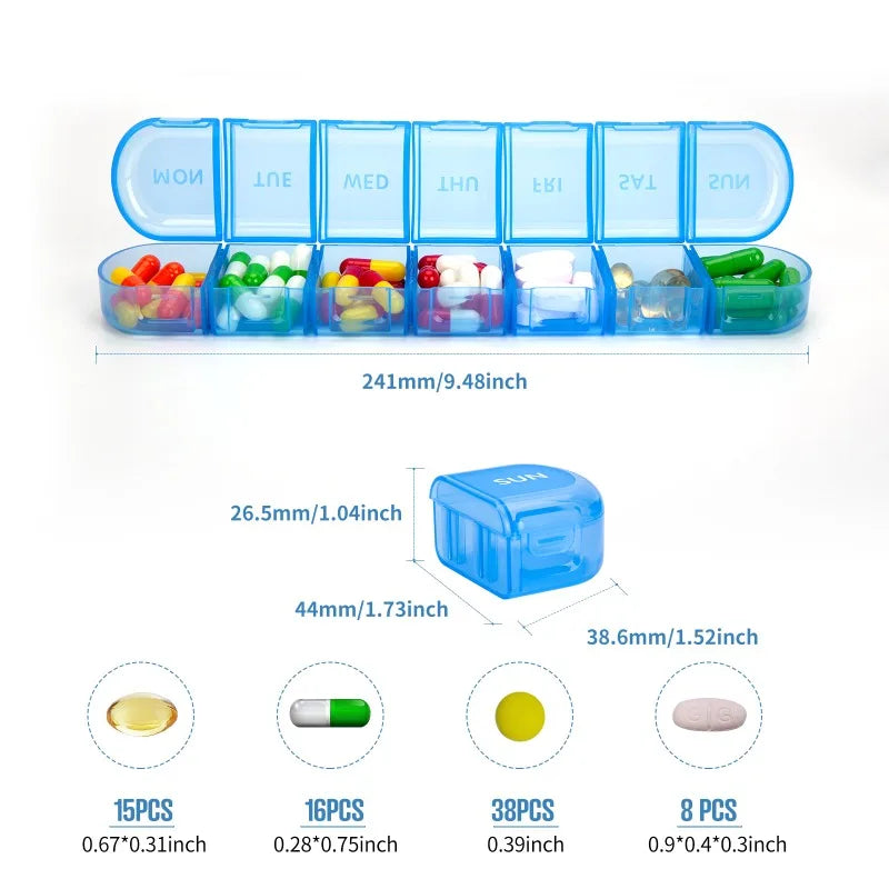 Povei Weekly Pillbox Organizer