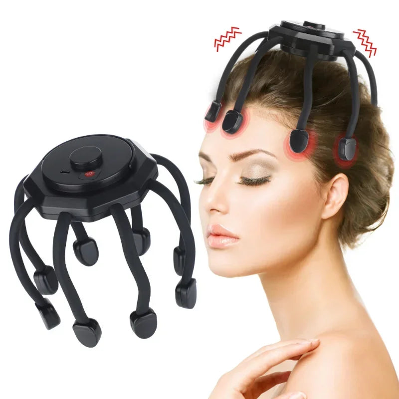 Povei Octopus Head Massager with Red Light Therapy - 5 Modes & 20 Contracts