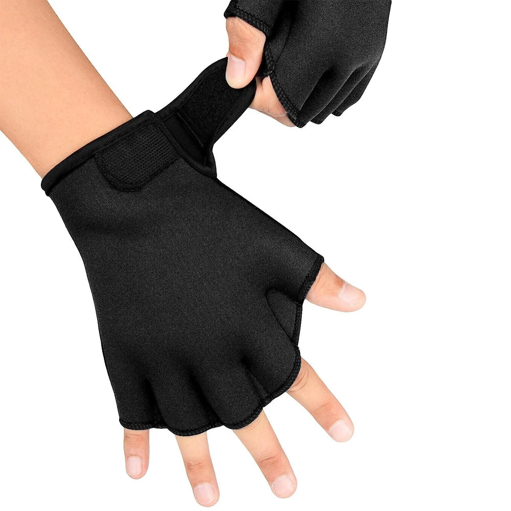 Povei Aquatic Swim Gloves: Waterproof Hand Paddles for Swimming Training