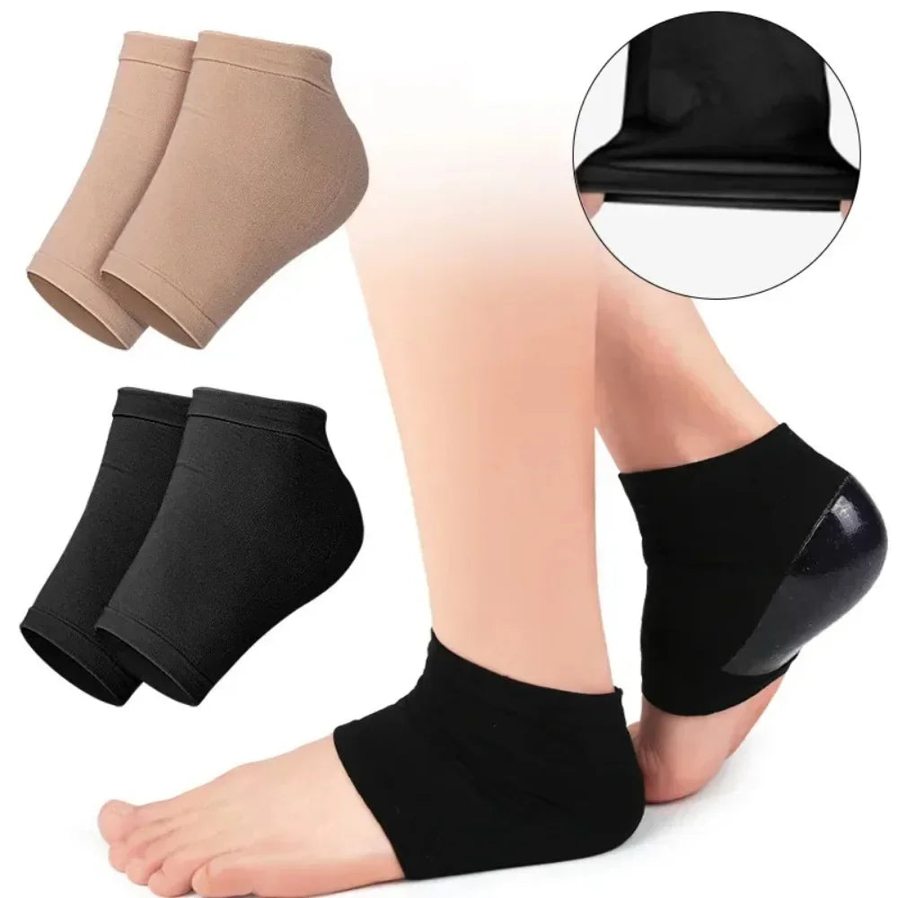 2Pcs Povei Heel Protector Silicone Socks for Plantar Fasciitis and Foot Care