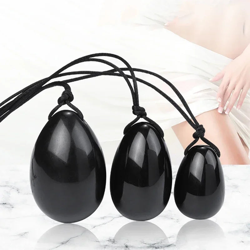 Povei Natural Jade Yoni Egg Kegel Exercise Vaginal Tightening Crystal Massage Balls