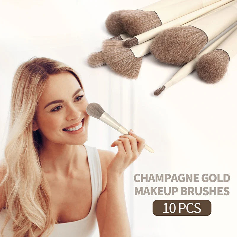 Povei 10pcs Makeup Brushes Set for Flawless Beauty Looks