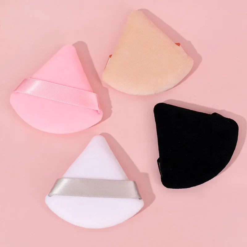 PCS Velvet Face Makeup Puff by Povei: Soft Triangle Powder Puff for Professional Beauty