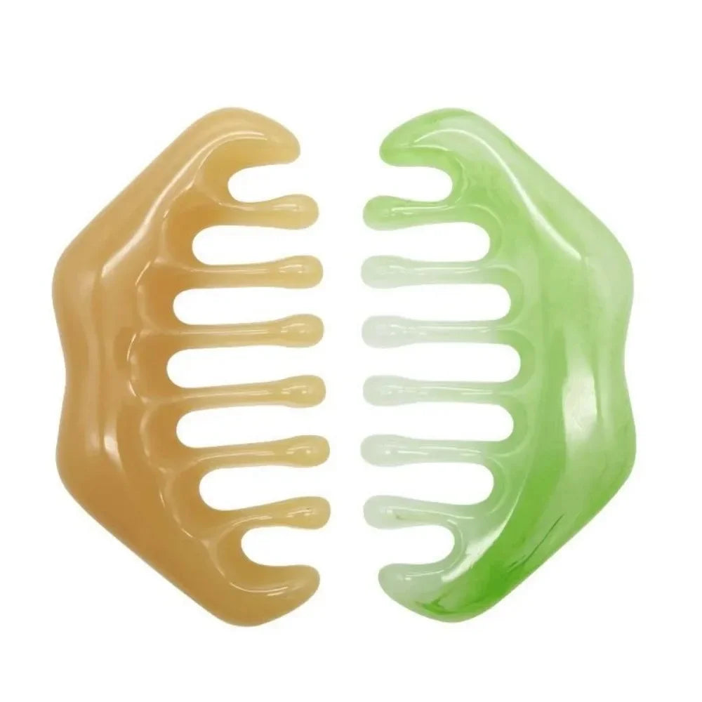 Povei Natural Resin Gua Sha Massage Comb for Head Body Scalp Care & Reflexology