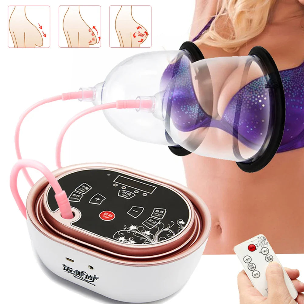 Povei Breast Enlargement Pump Nipple Enhancer Suction Cup Massage Vacuum Massager