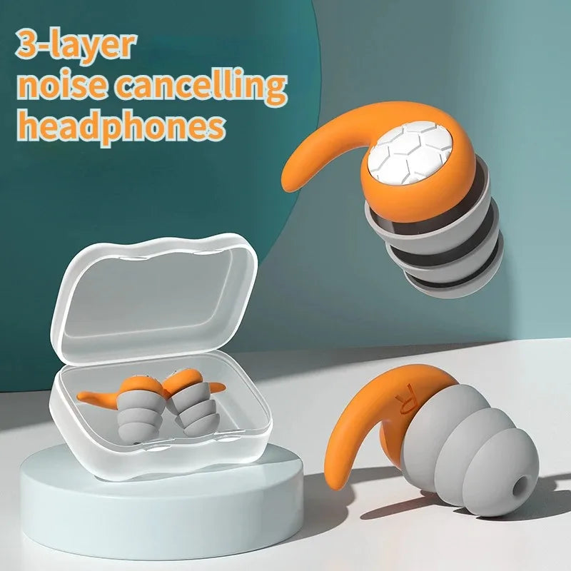 Povei Silicone Noise Cancelling Earplugs for Sleep Swimming Waterproof Mute Earplugs