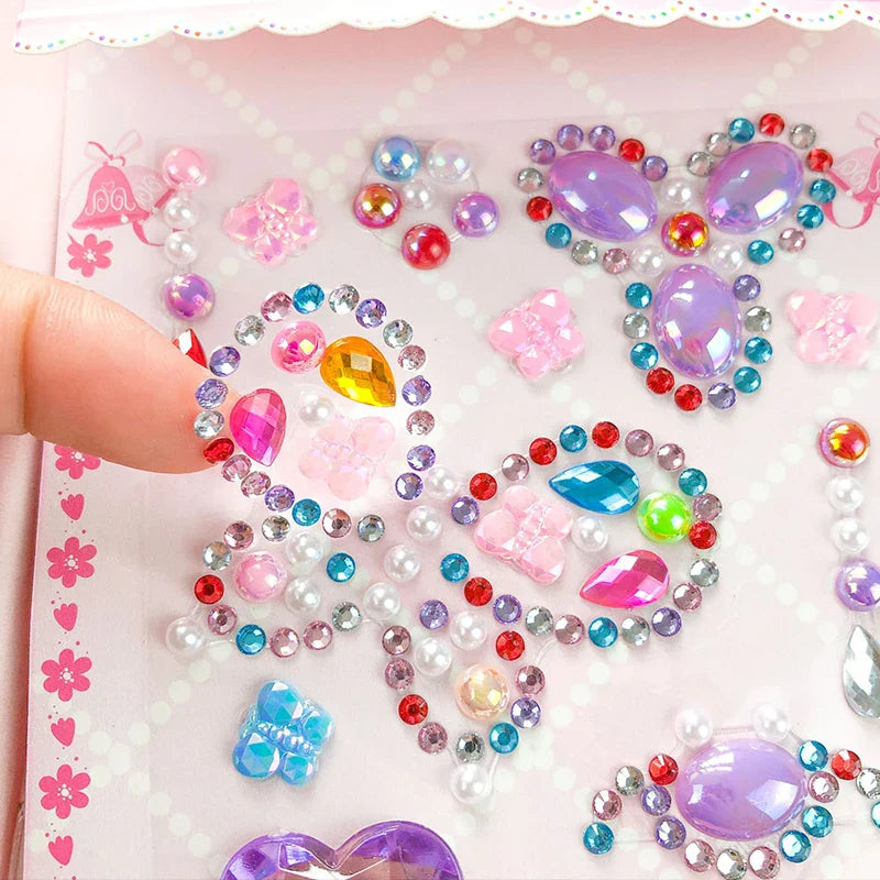 Povei 3D Gem Heart Stickers for Kids and Nail Art Crafts