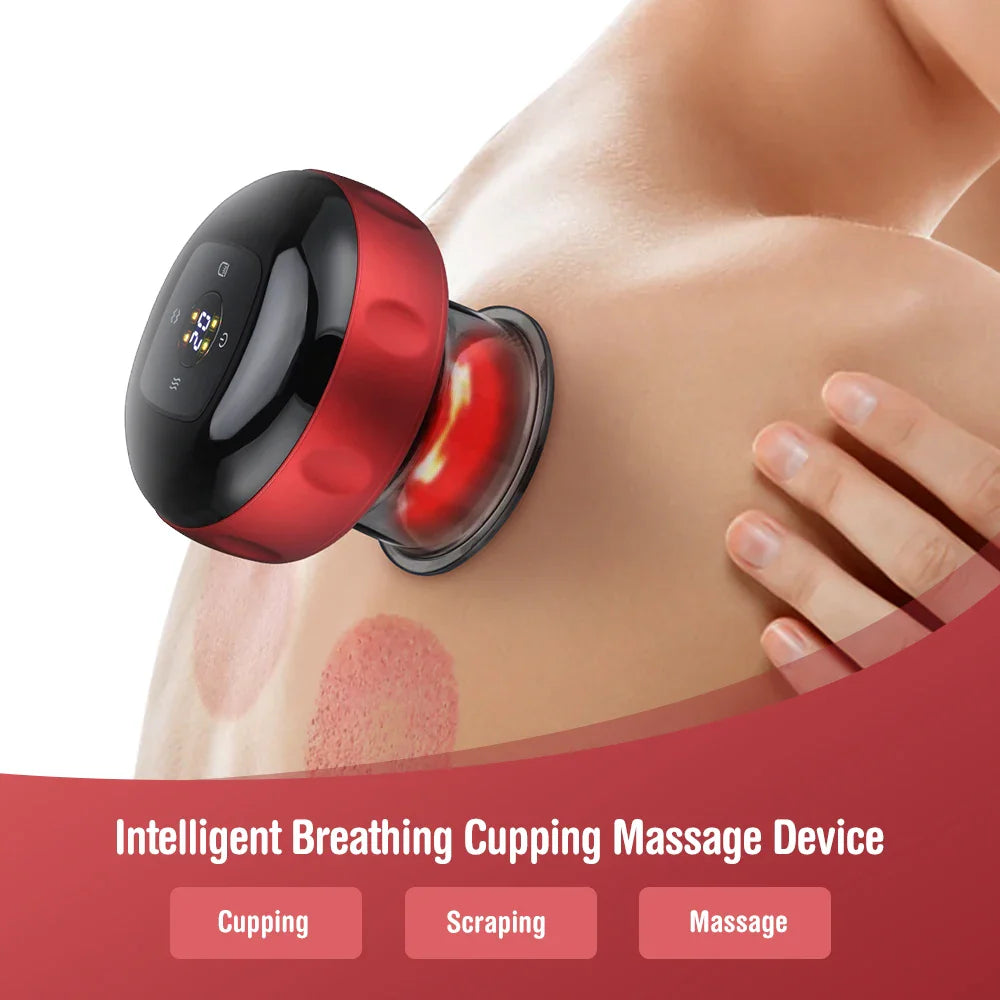 Povei Electric Body Fat Reducing Massager Gua Sha Cupping Anticellulite Scraper