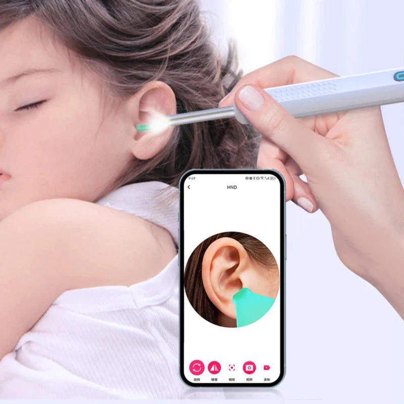 Povei HD Camera Ear Wax Removal Tool with LED Lights Lens